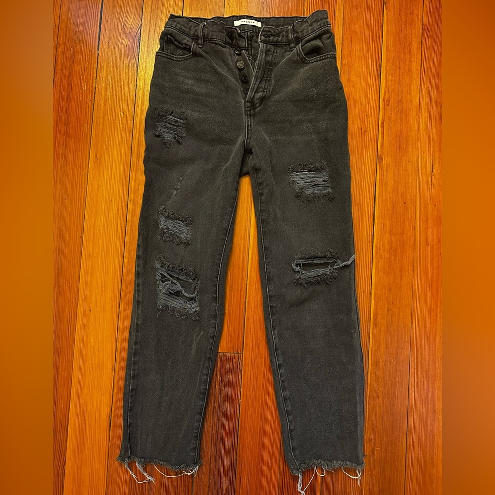 PacSun High Rise Faded Black Ripped Jeans - US Size 24